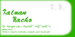 kalman macho business card